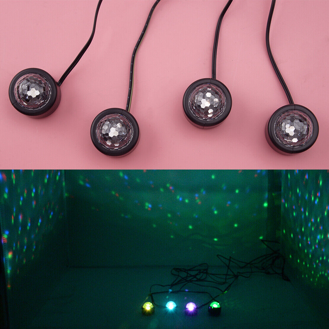 USB LED Car Interior Atmosphere Star Floor Light Decoration Sound Control
