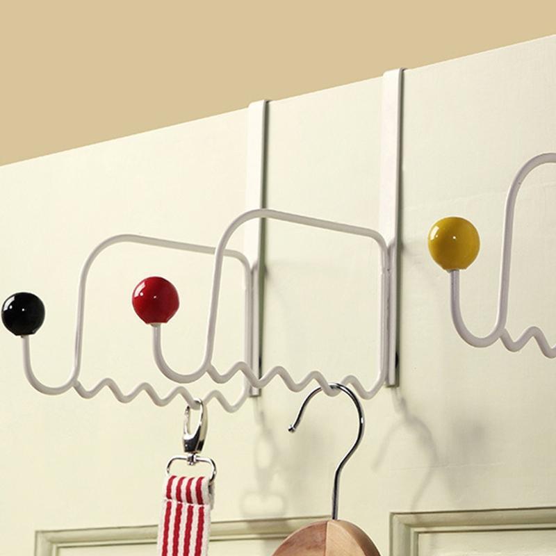 3x Over The Door Hooks Bathroom Organizer for Hanging Key Towels Robes Brush Bag
