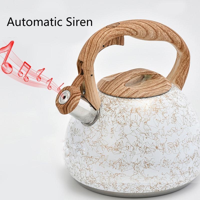 2.8L Stainless Steel Whistling Tea Kettle Food Grade Tea Pot for Gas Stoves