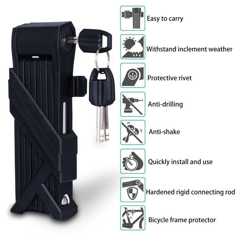 Heavy Duty Foldable Bicycle Lock MTB Road Bike Security Anti-theft Steel Lock