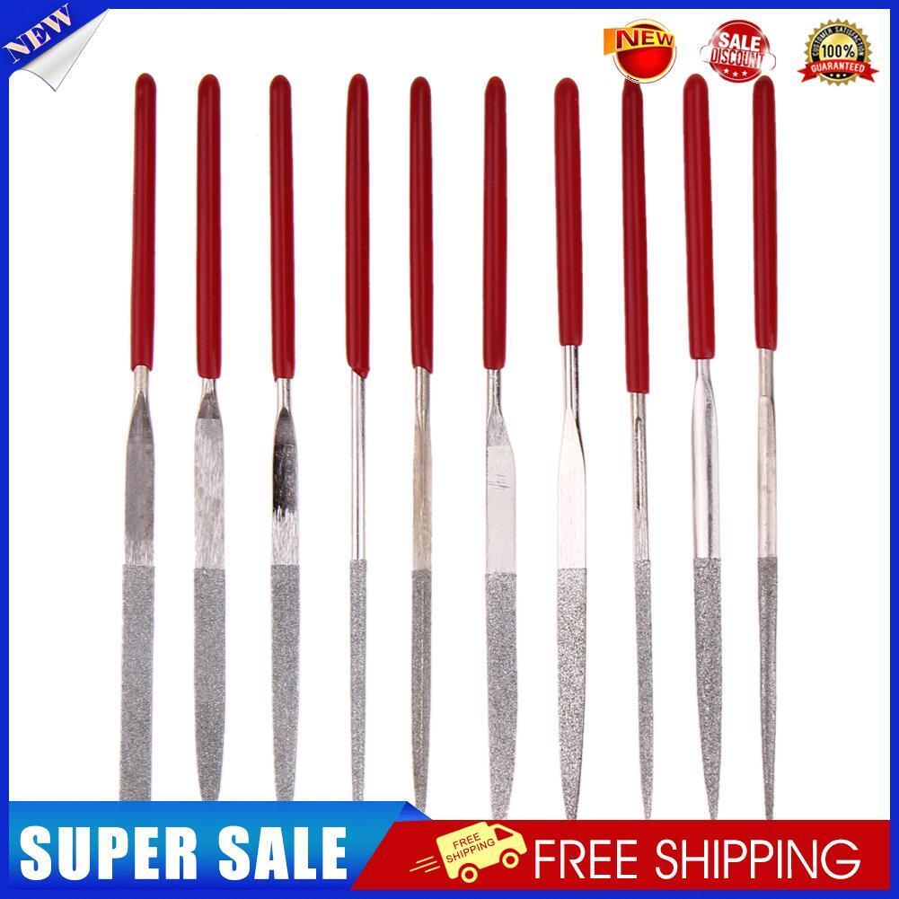 10Pcs Guitar Violin Zither Diamond File Needle Handle Files Instrument DIY