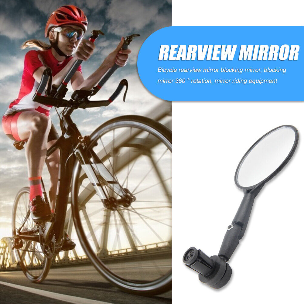 1pc Bicycle Handlebar End Mirrors 360 Rotatable Bike Side Rearview Mirror