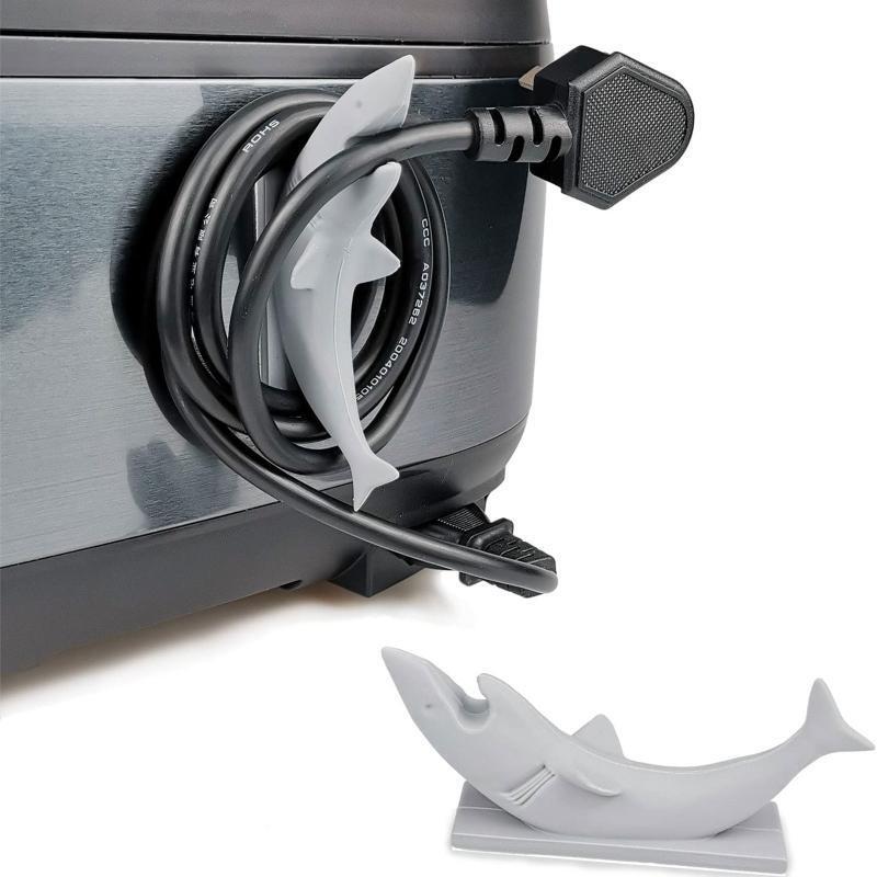 Cute Shark Shaped Cord Holder Wrap for Appliances Silicone Cable Wire Organizer