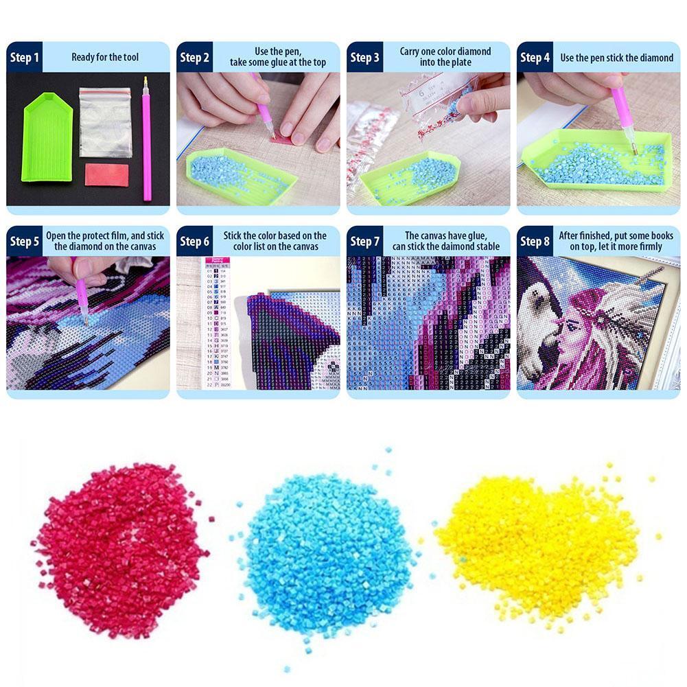 5D DIY Full Drill Square Diamond Painting White Peacock Cross Stitch Kit