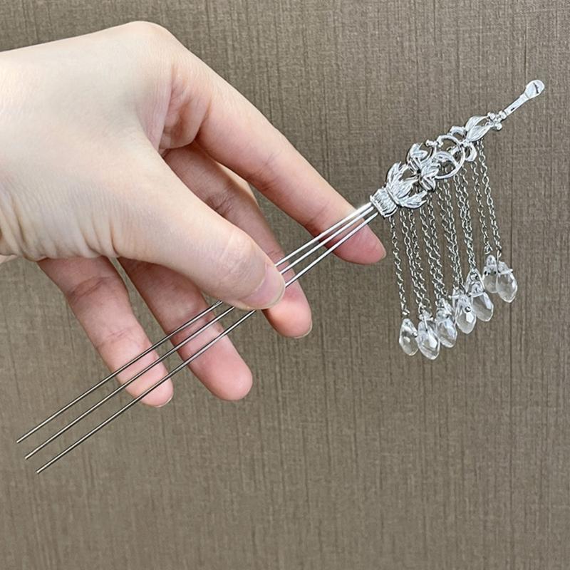Elegant Leaf Shape Hair Pin Hair Fork Chinese Style Hair Pin for Long Hair