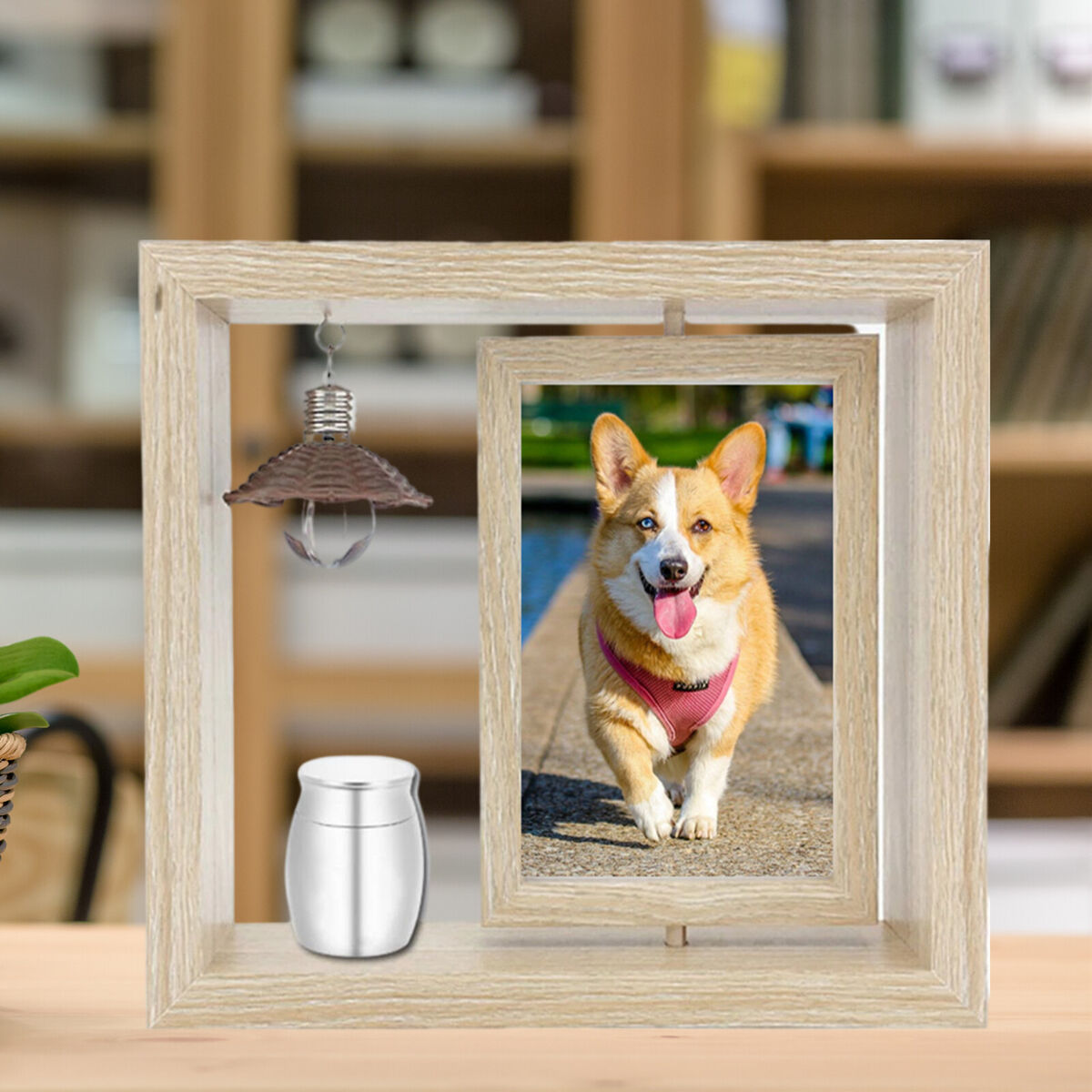 Urns Pet Photo Frame Ashes Holder Wooden Urn for Ashes Memorial Picture Frame
