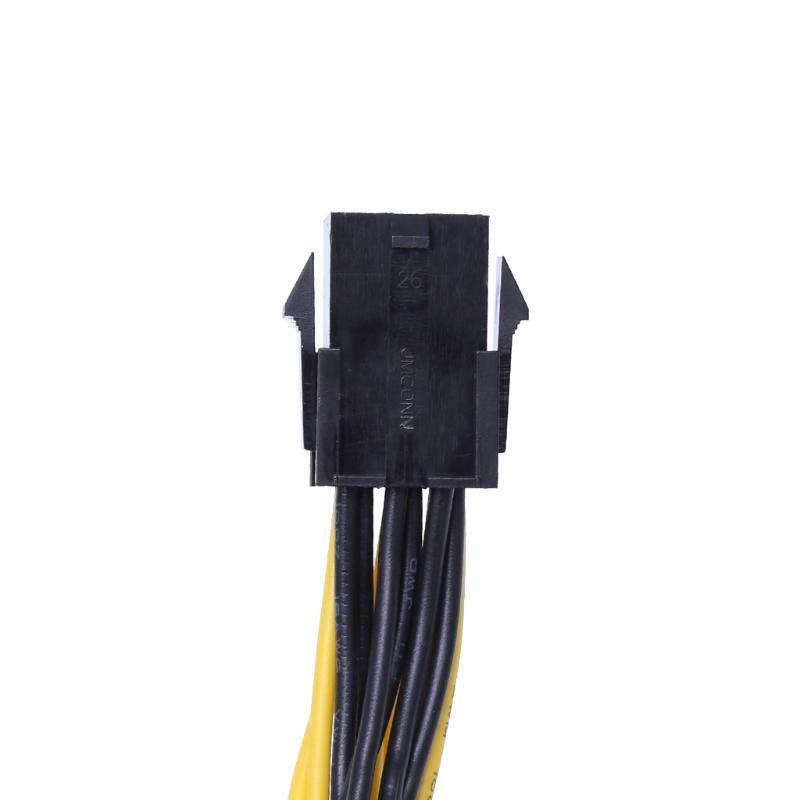 PCI-E 6-Pin Female To Dual 8-Pin (6+2 Pin) Male Video Card Power Adapter Cable