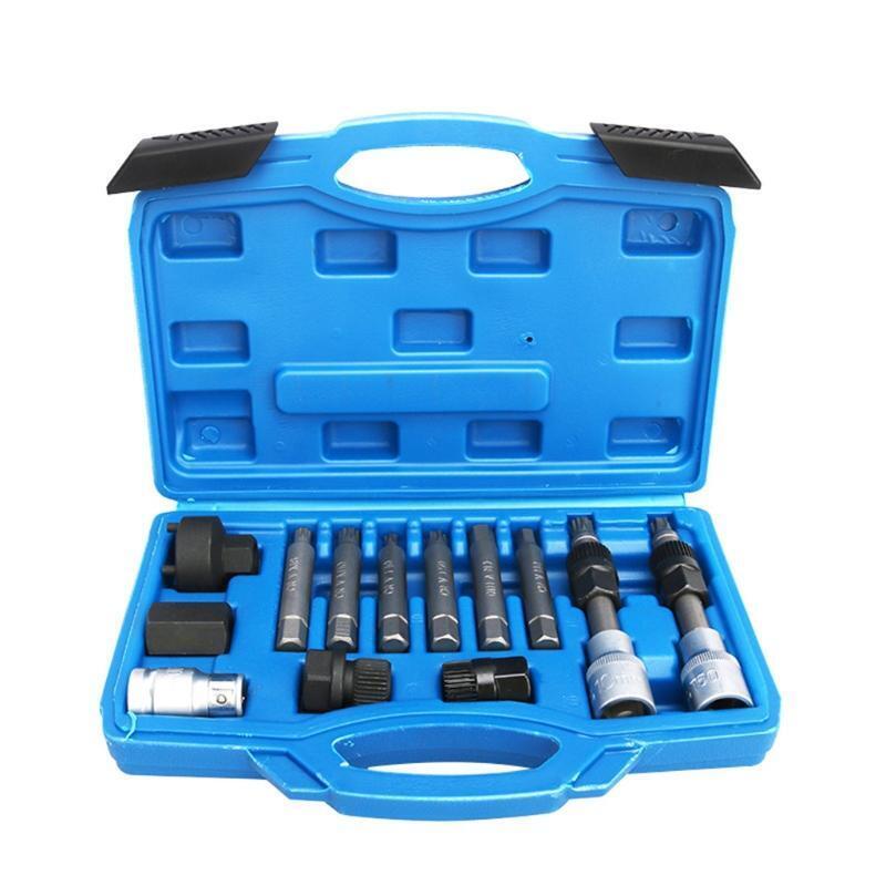 13Pc Set Power Steering and Alternator Pulley Removal and Installation Tool Set