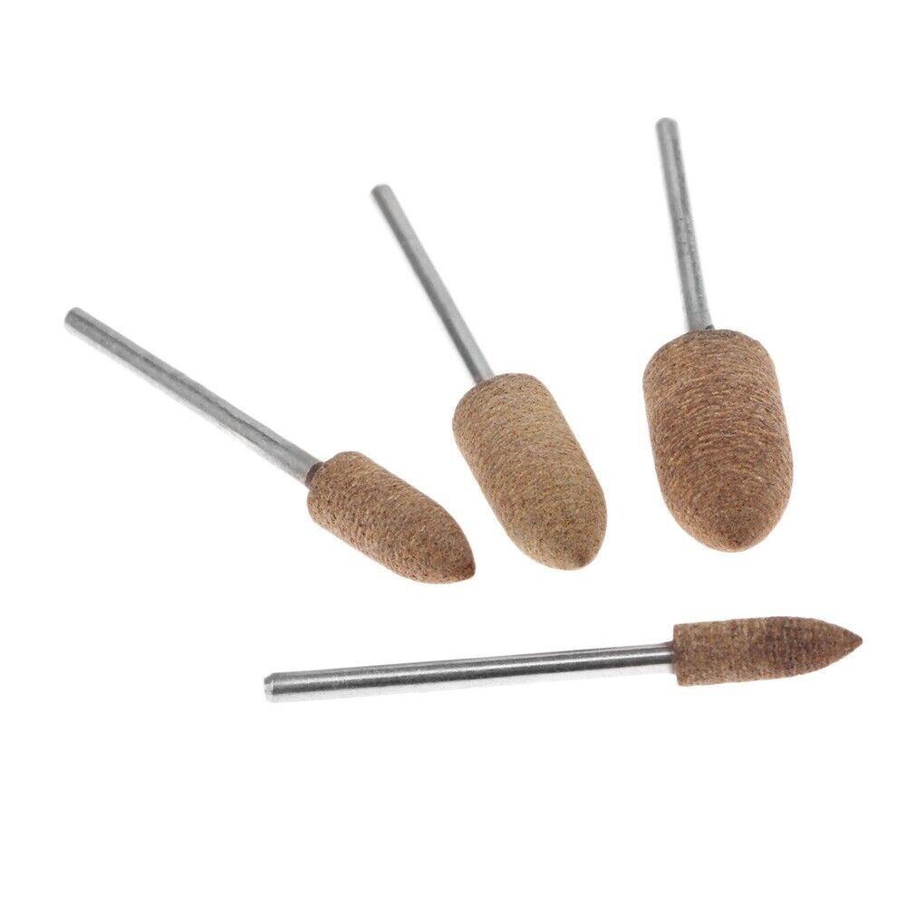 4Pcs 2.35mm 0.1inch Leather Polishing Buffing Brush Bullet Type Rotary Tools