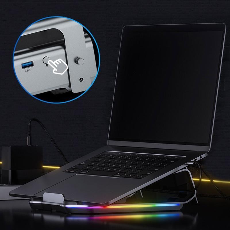 Laptop Stand with USB C Hub, 6 in1 Docking Station USB-C 3.0 100W Power Delivery