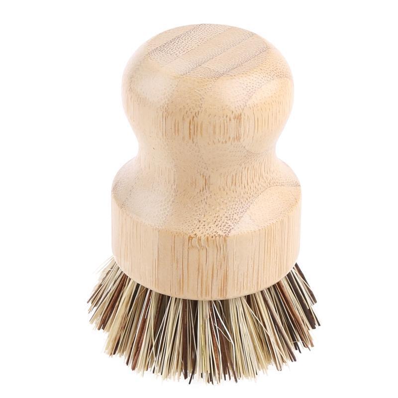Plant Based Cleaning Brush Set 4 Piece, Beech Wood and Coconut Bristle Wooden Pa