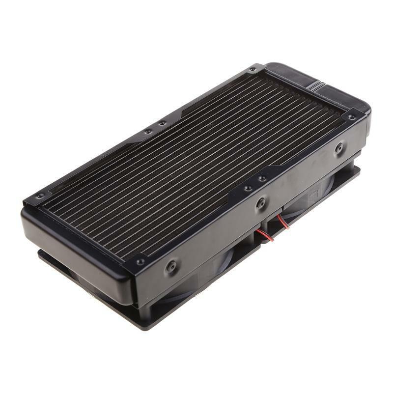 G1/4 240mm Computer Desktop Water Cooling 2 Fans Radiator Aluminum Thick 60mm