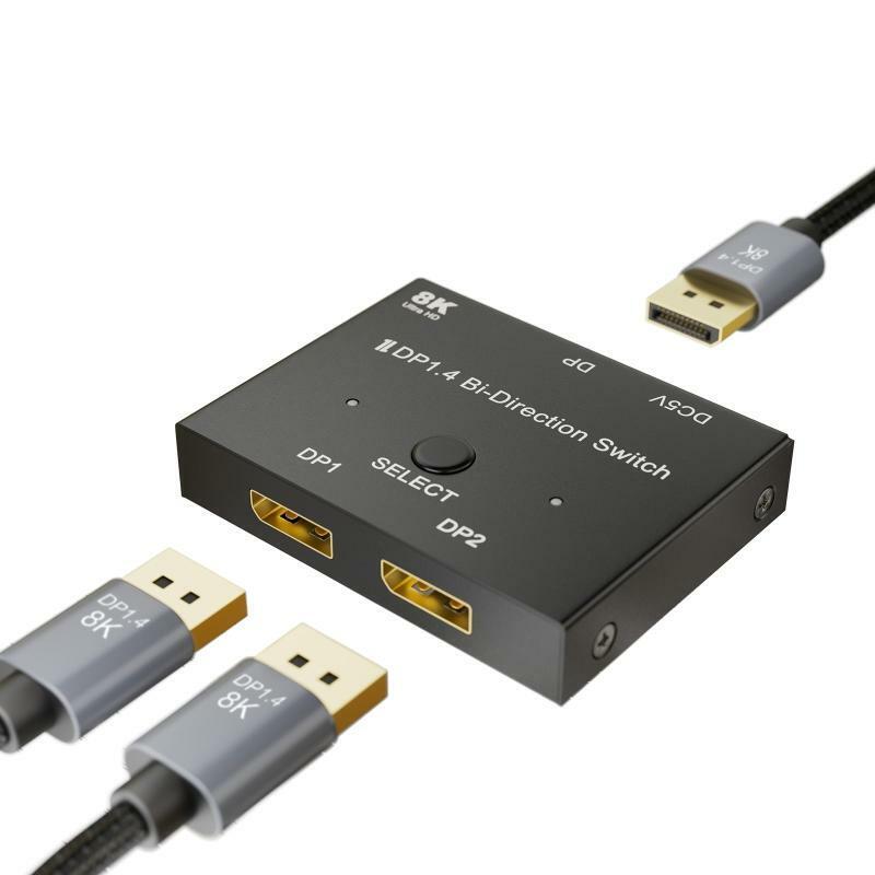 DisplayPort 8K DP 1.4 Switch Bi-Direction 8K@30Hz 4K@120Hz Splitter Converter