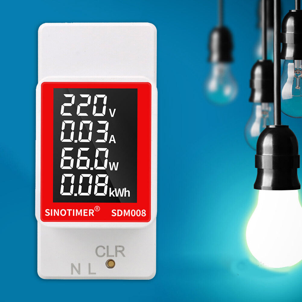 SDM008 Digital Wattmeter kWh Voltage Current Power Consumption Energy Meter