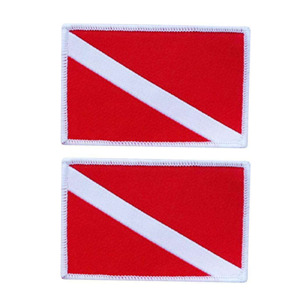 2pcs Dive Flag Patches Embroidered   Souvenir for Scuba Divers