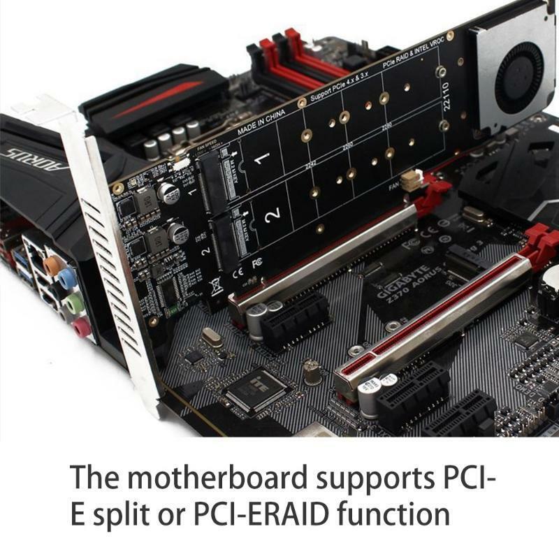 14000Mb/s NVME Adapter M.2 NVME M Key to PCIE 4.0 X16 Expansion Riser Card RAID