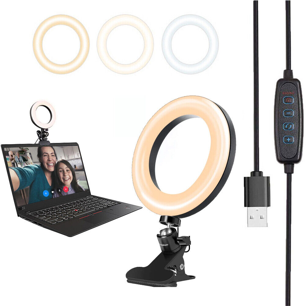 Selfie Ring Light Video Conference Lighting Kit Laptop Computer Monitor