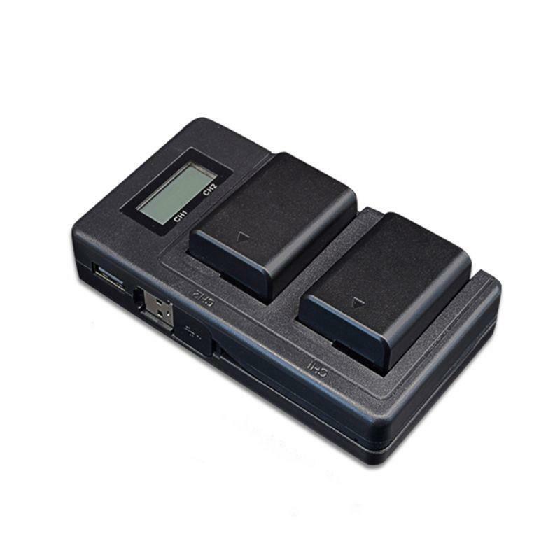 NP-FW50 Camera Battery Charger LCD Display Dual USB Charger for Sony A6000 A6500