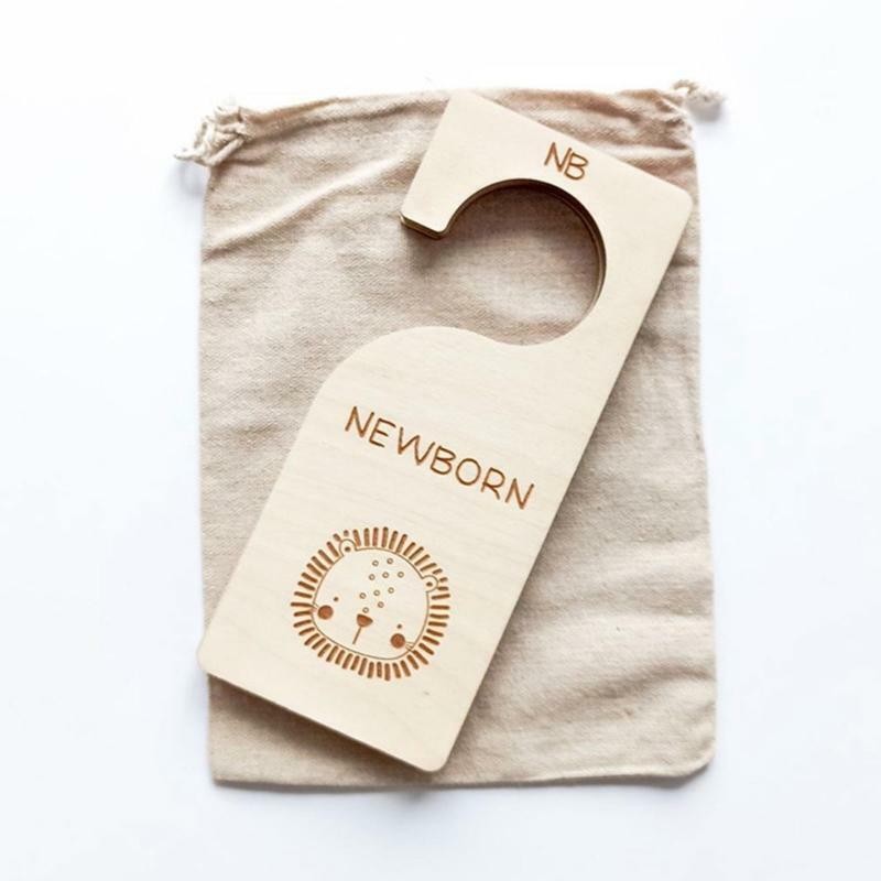 5 Pcs Baby Closet Size Divider Wooden Baby Closet Organizers from Newborn Infant
