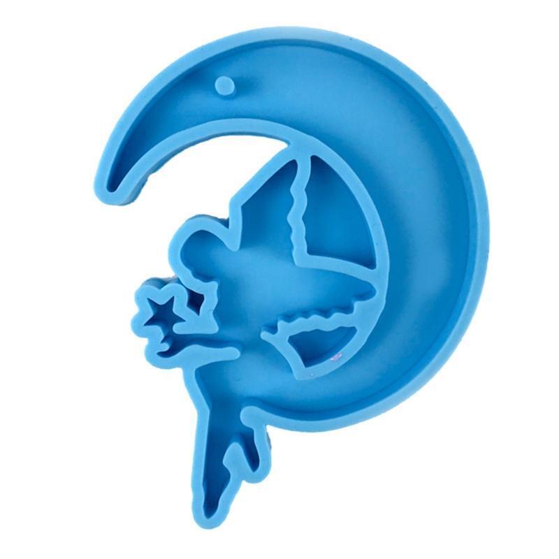 2Pcs Flower Fairy Keychain Pendant Moulds Angel Girl Shape Silicone Earring Mold