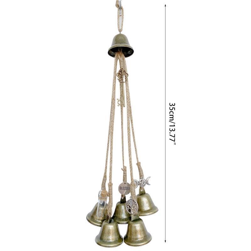 Wind Chimes Hemp Rope Bell Door Charm Witchcraft Decor Home Wall Hanging
