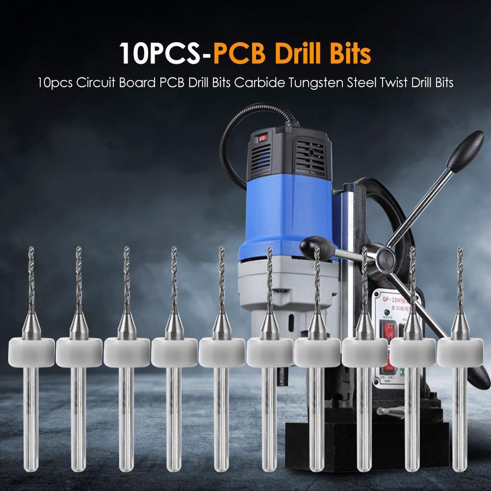 10pcs Circuit Board PCB Drill Bits Tungsten Steel Twist Drill Bits (0.9mm)