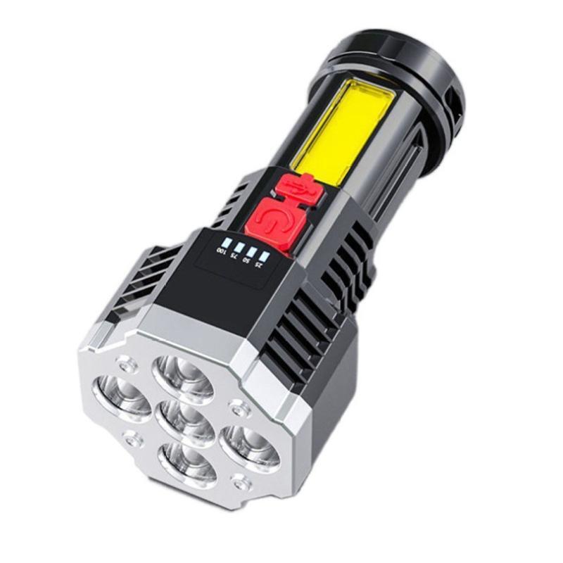 4 Modes Bright Handheld Flashlight w/ COB Side Light Portable Flashlight Camping