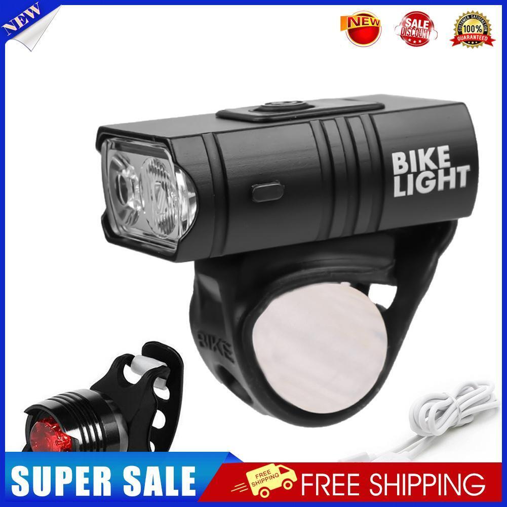 2xT6 Bicycle Light LED Cycling USB Rechargeable 800LM Front Taillight Set