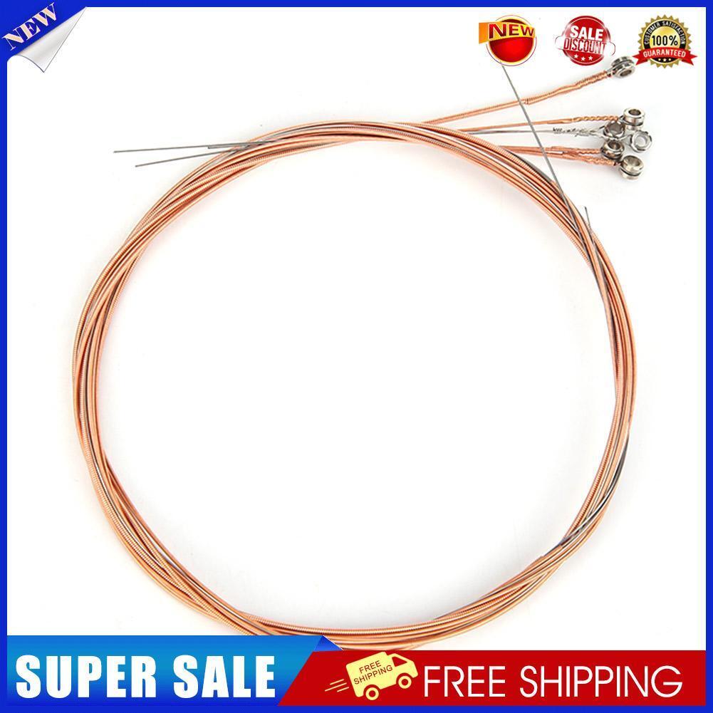 6pcs/set Copper Rust-proof Folk Guitar Strings Acoustic Guitar Parts (Red)
