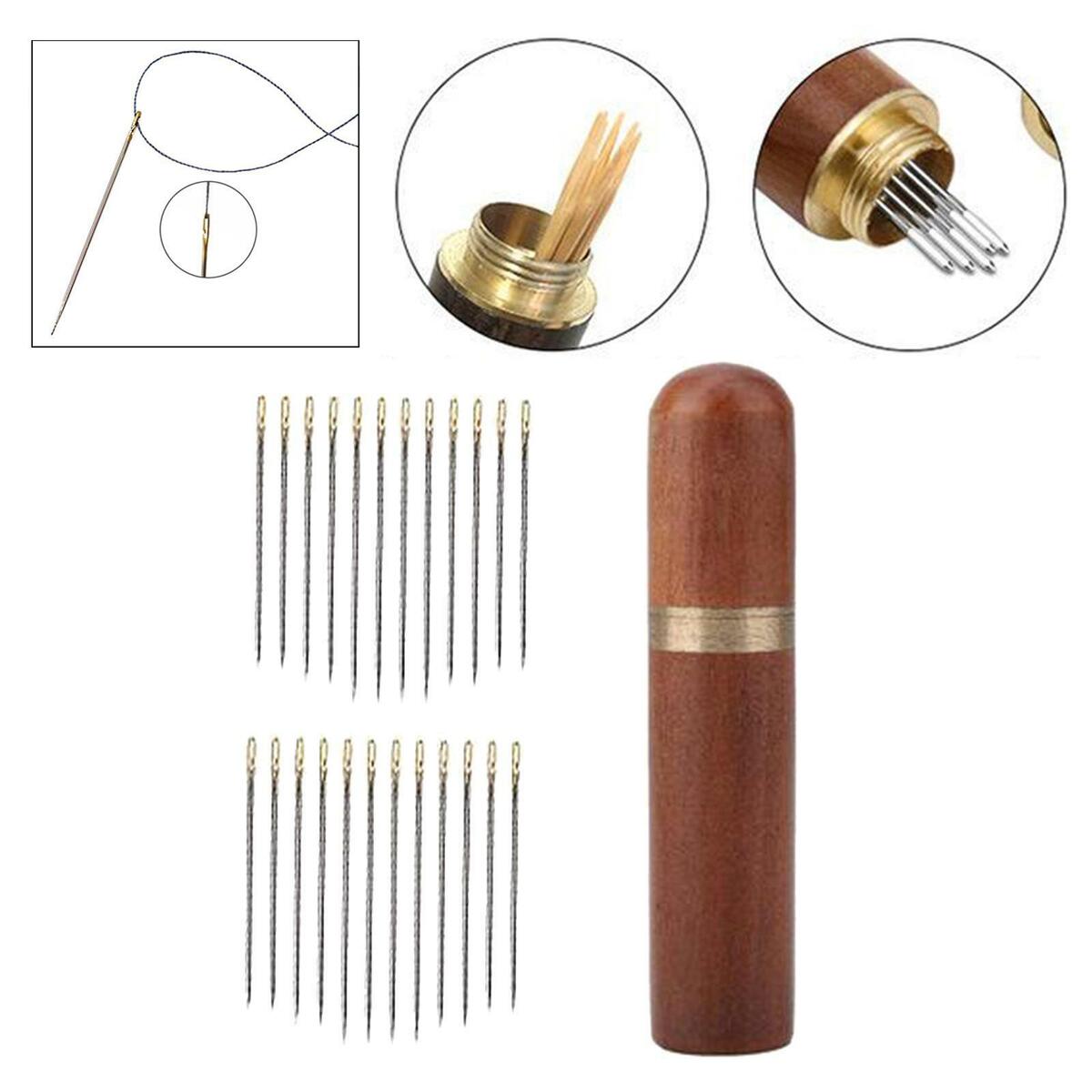 48Pcs Self- with Wooden Case Sewing Stitching Crafts Tools