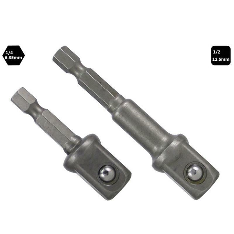 Hexagonal Shank to Square Joint Socket Rod Adapter Extension Drill Bits Bar Hex