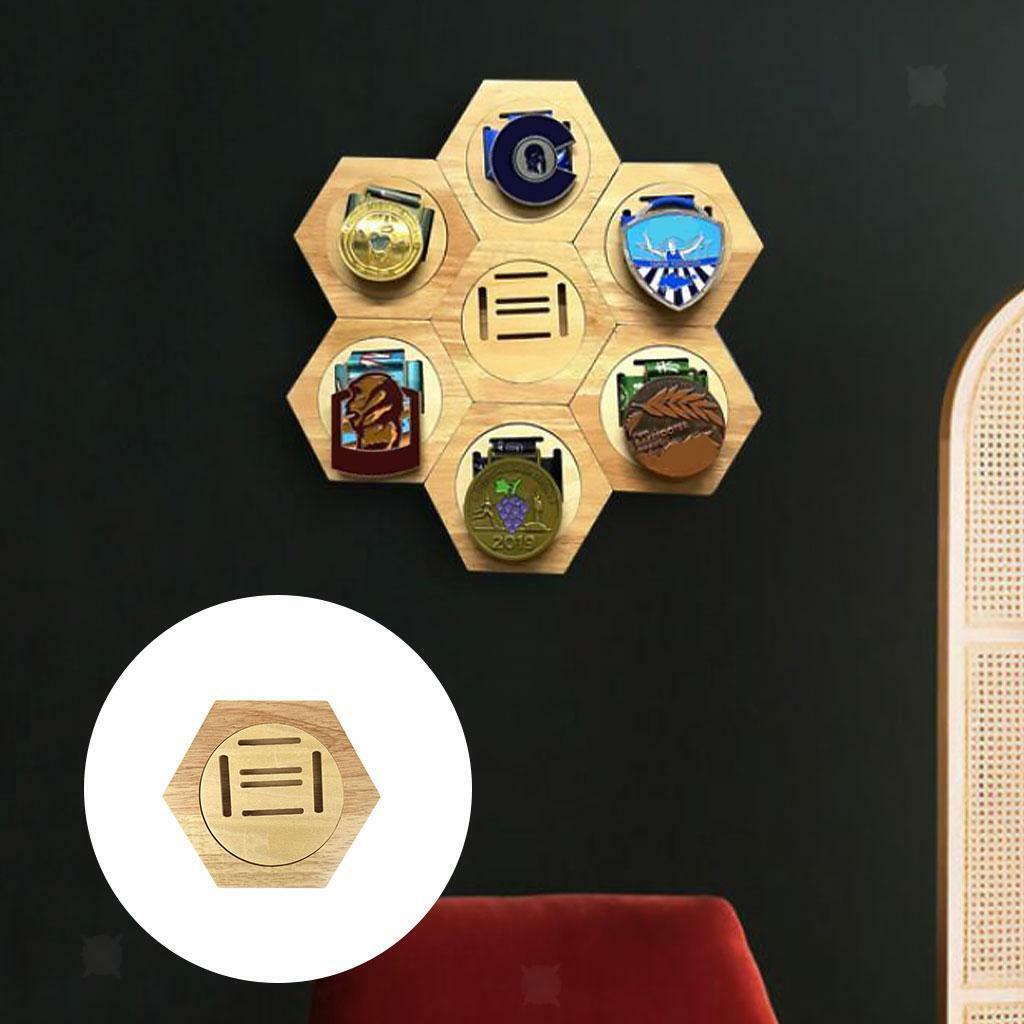 Wooden Hexagon  Rack Honeycomb Collectible Organizer Hanger