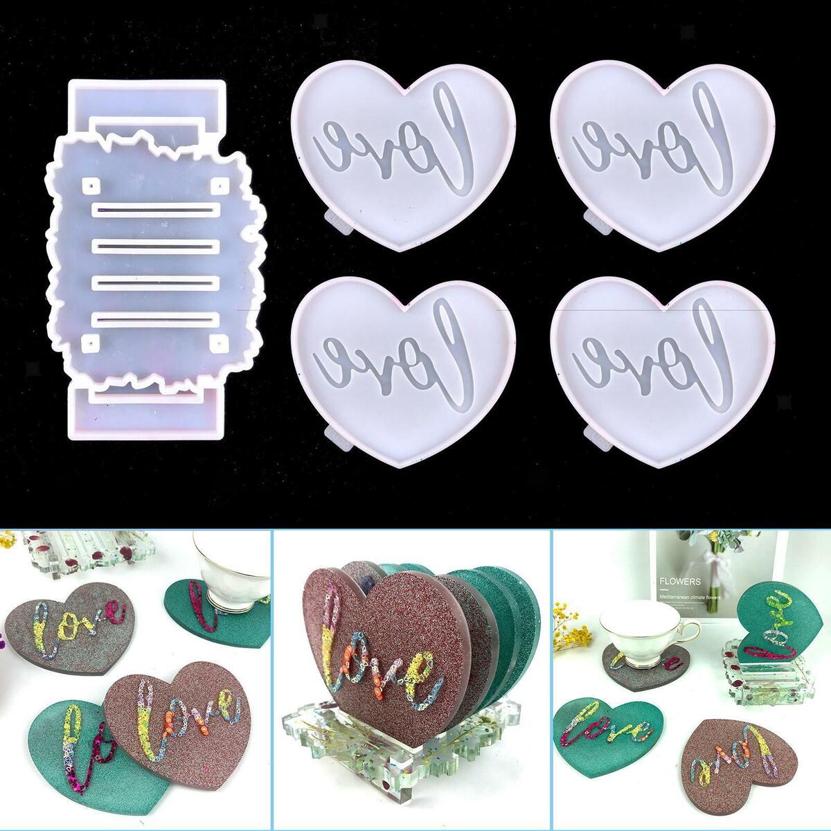 Epoxy  Coaster Decorative Creative Handmade Ornaments Crafts Heart