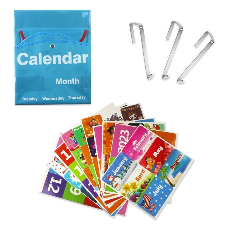 Class Monthly Calendar Pocket Chart with Seasons/Dates/Festivals/Numbers Cards