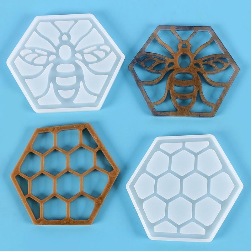 Fruit Plate Mat Mold Honeycomb Bee Coaster Silicone Mould for Cup Mat Making
