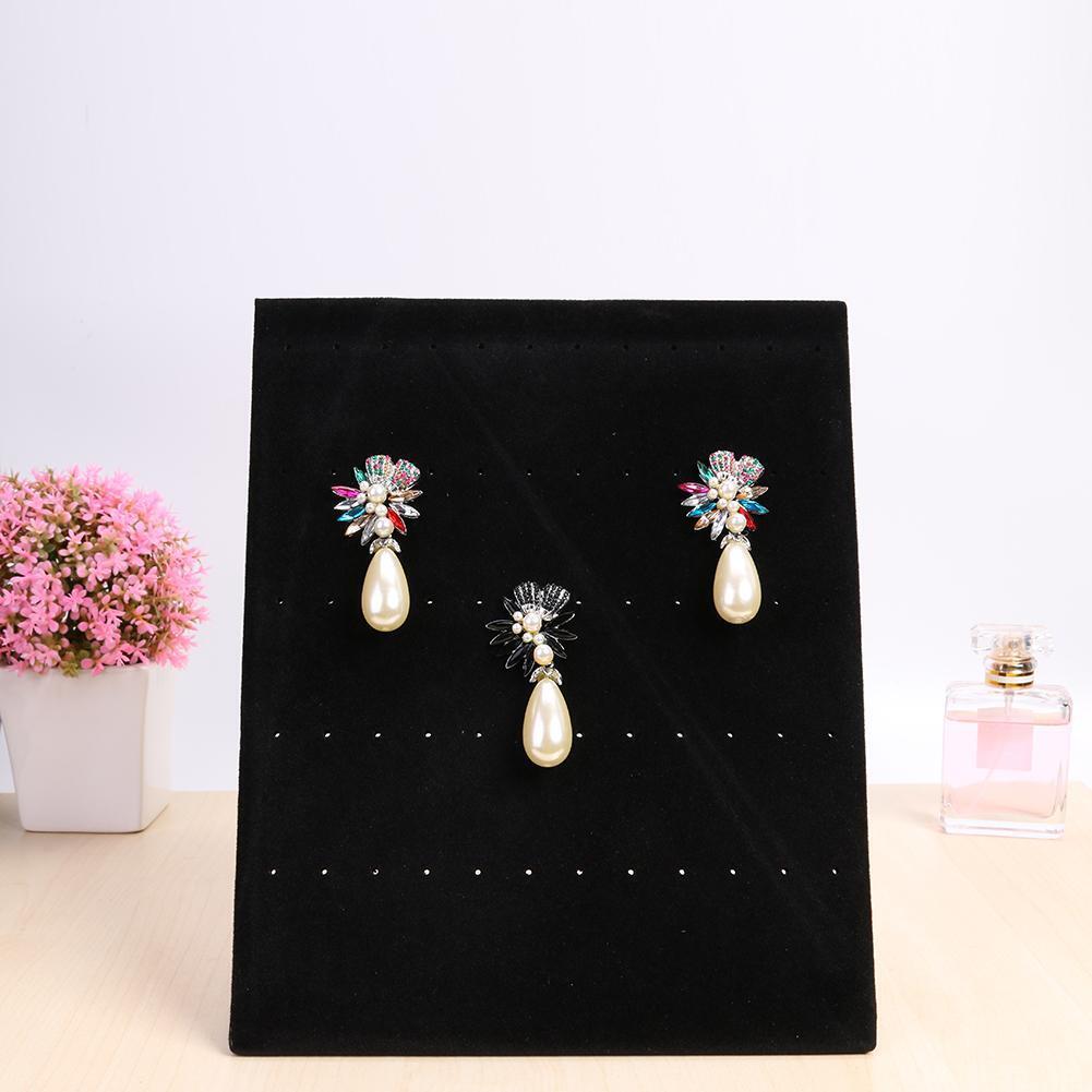Necklace Display Board Jewelry Earrings Stand Bracelet Showcase (Black)
