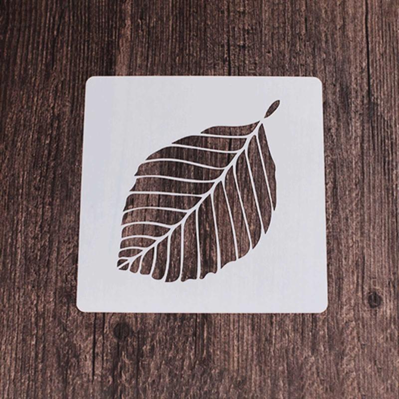 DIY Stencils Floral Leaves Painting Template for DIY Art Scrapbook Journal 9pcs