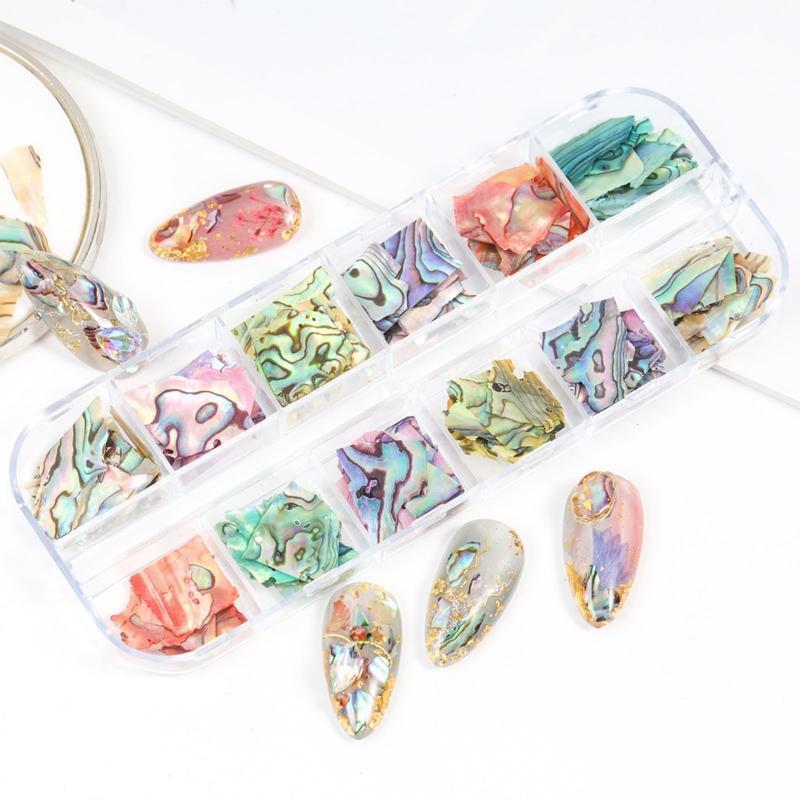 Natural Abalone Shell Seashell Slices DIY Nail Art Manicure Decor Nail Sequins