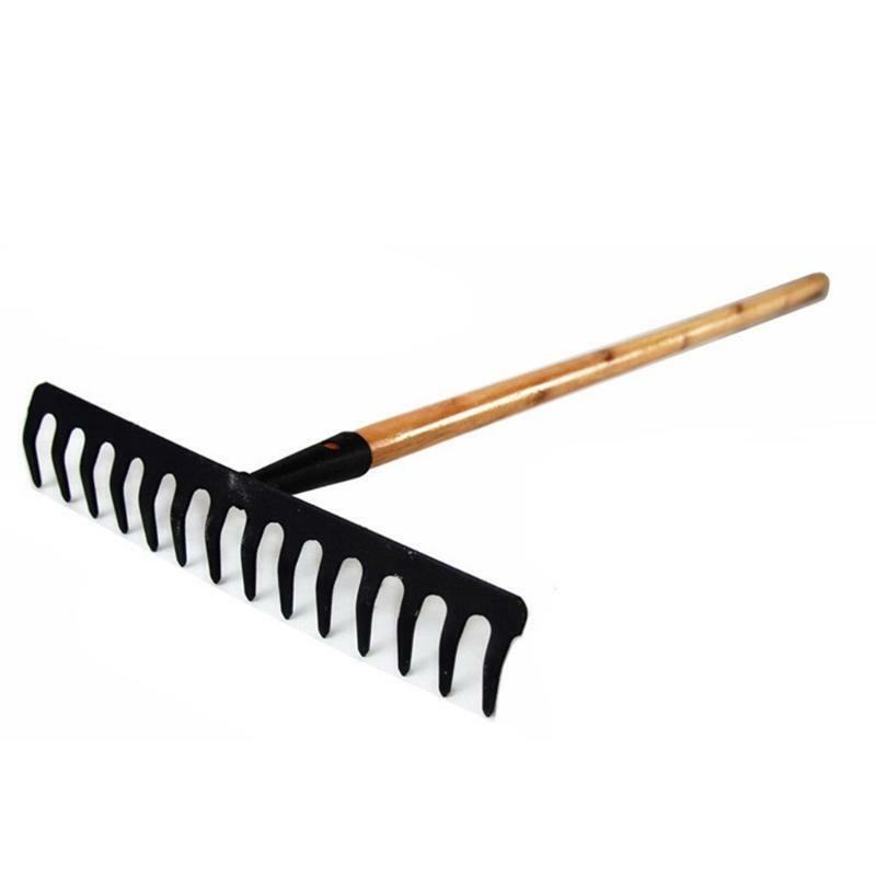 Super Practical Heavy Duty Carbon Steel Garden Rakes 14 Teeth Hand Tools