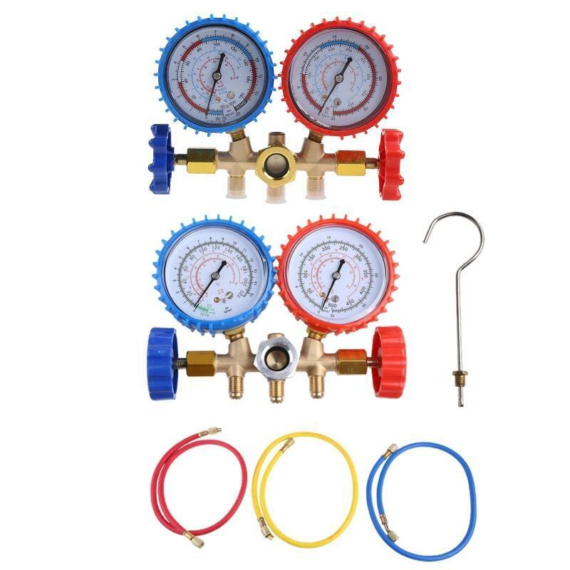 AC Diagnostic Manifold Freon Gauge Hose Set Charging R134A R12 R22 R502 Refriger