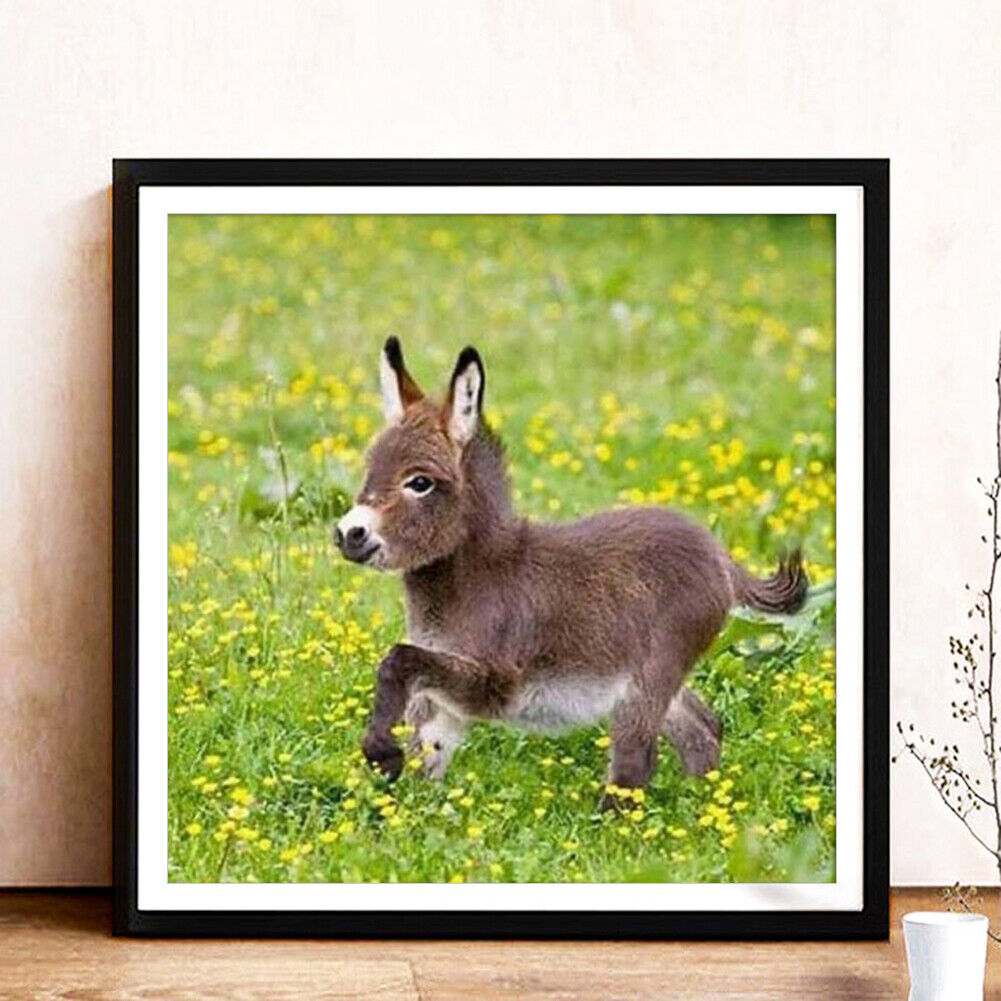 5D DIY Diamond Painting Donkey Full Round Drill Embroidery Home Decor Craft