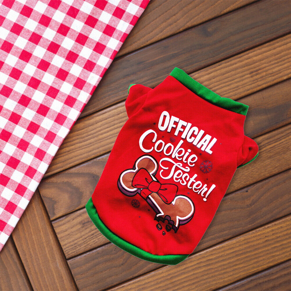 Pet Christmas Clothes Vest Puppy Costume Cotton T Shirt (Red Bow L)