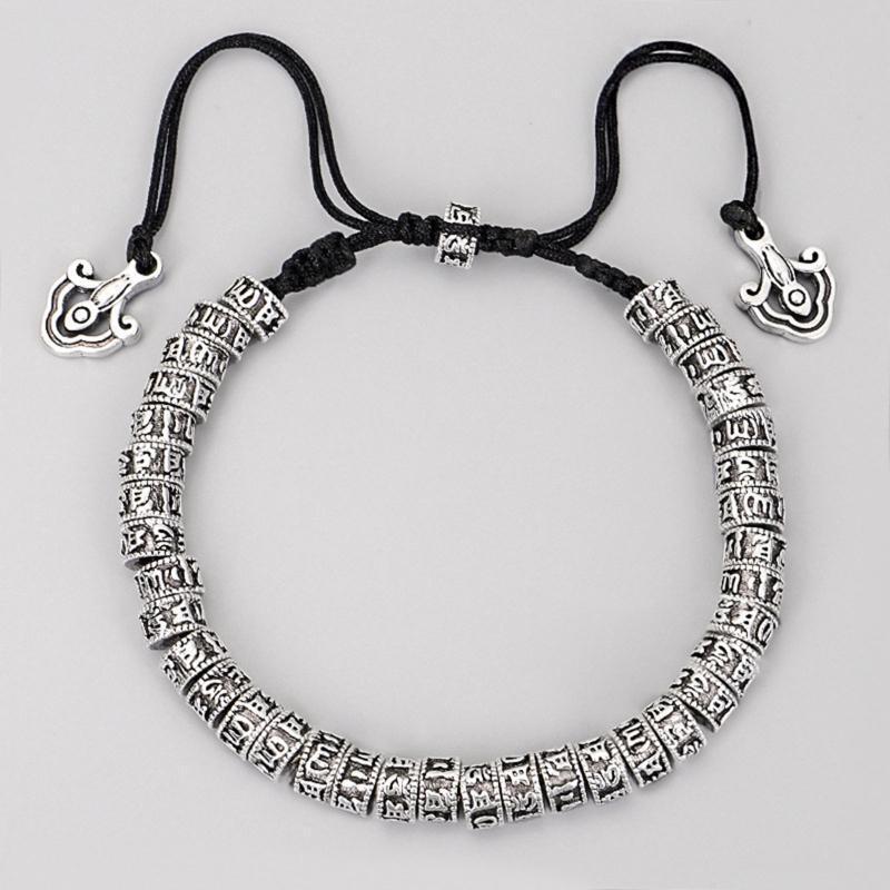 Tibetan Buddhism Six Word Mantra Bracelet Handmade Rope Knot Amulet Bracelets