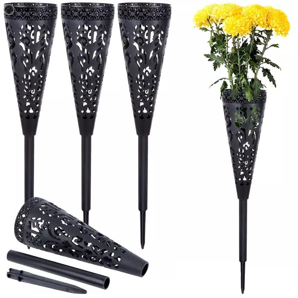 2Pcs Hollow Cemetery Courtyard Outdoor Flower Basket Garden Vase Flower Holder