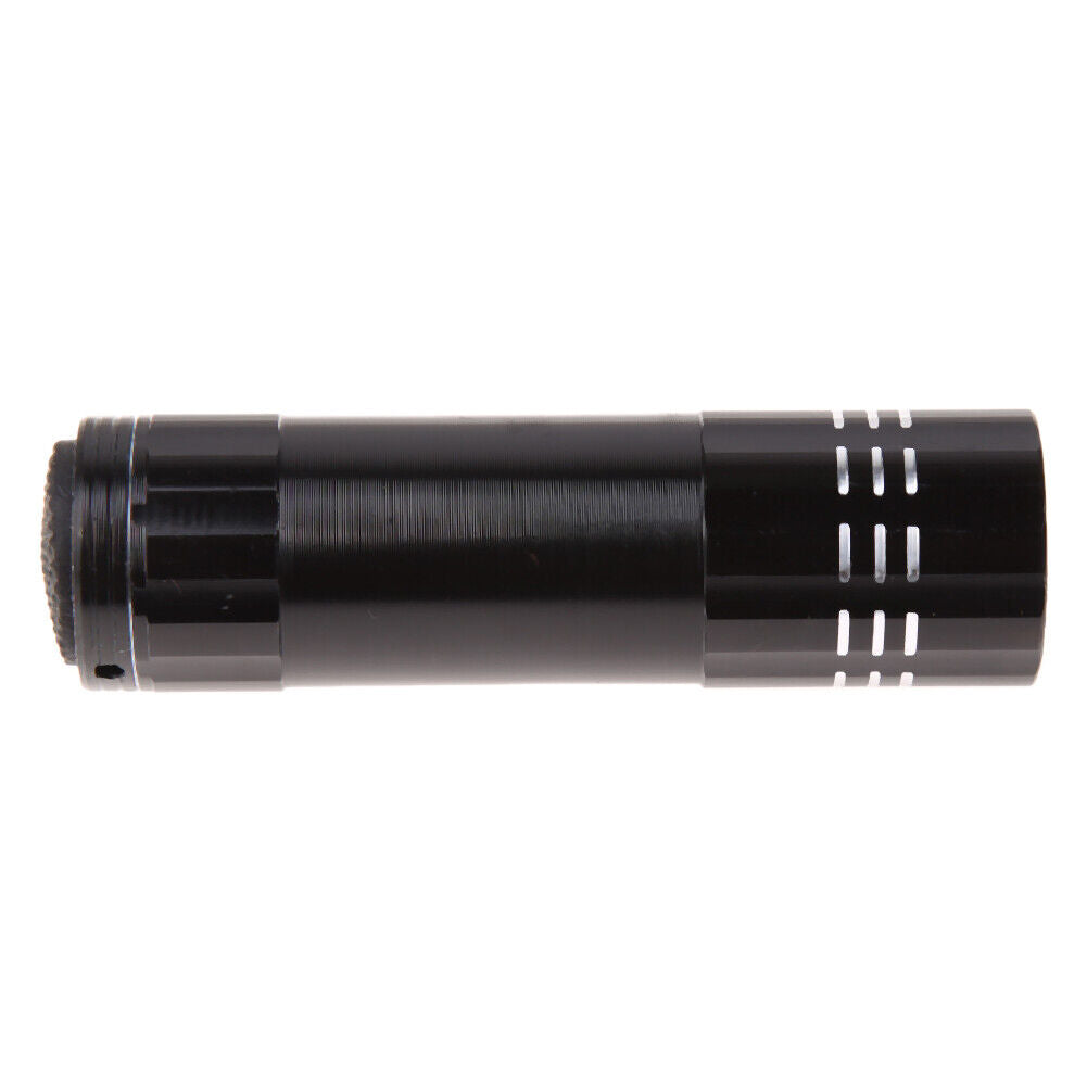 Black Mini Aluminum UV ULTRA VIOLET 9 LED FLASHLIGHT Torch Light Lamp