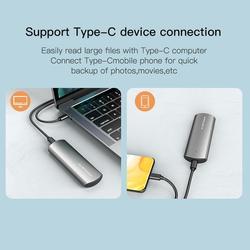 USB 3.1 Type-C Tool-Free Hard Drive Enclosure for M.2 PCIe NVMe SSD w/ USB Cable