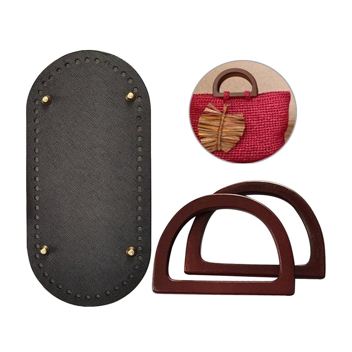 3x DIY Crochet Bags Bottom Pad Weaving Bag Insert Handbags Making Supplies