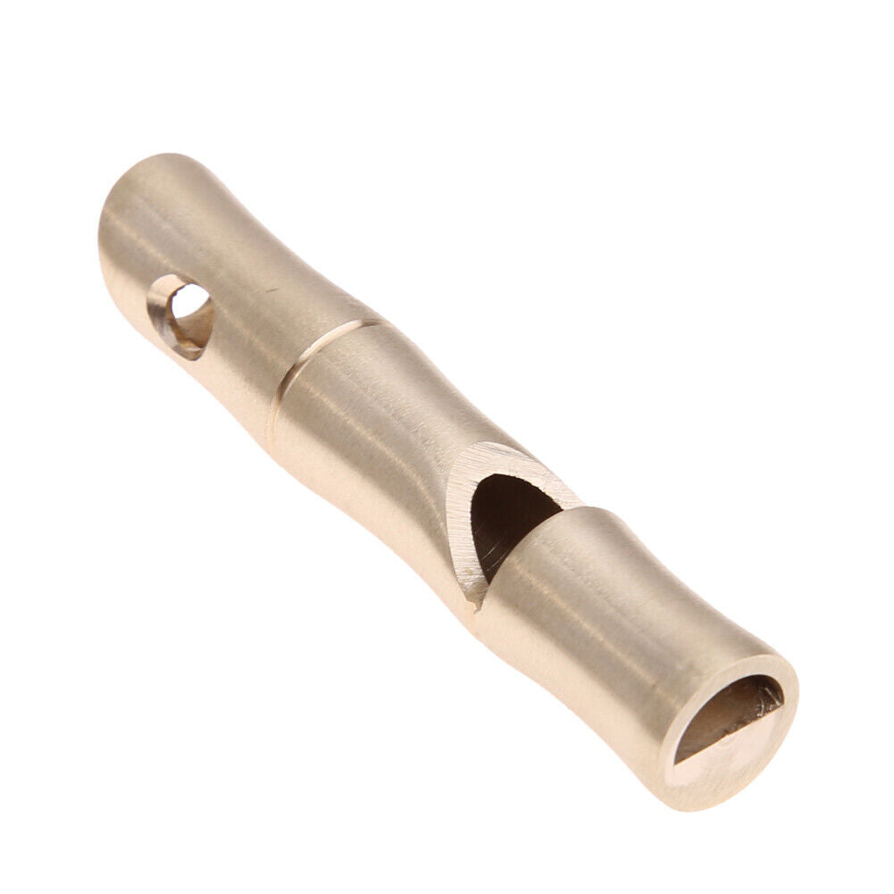 Brass Bamboo Shape Key Chain Whistle SOS Survival EDC Tool