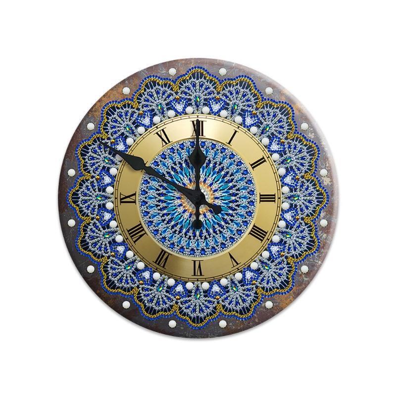 Mandala Diamond Painting Clock 5D Metal Tin Signs Diamond Embroidery Cross