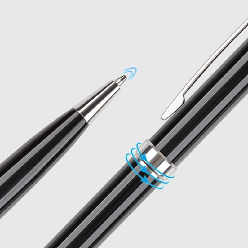 Portable Metal Rotatable Ballpoint Pen Write Smoothly for Students Stationery 2X